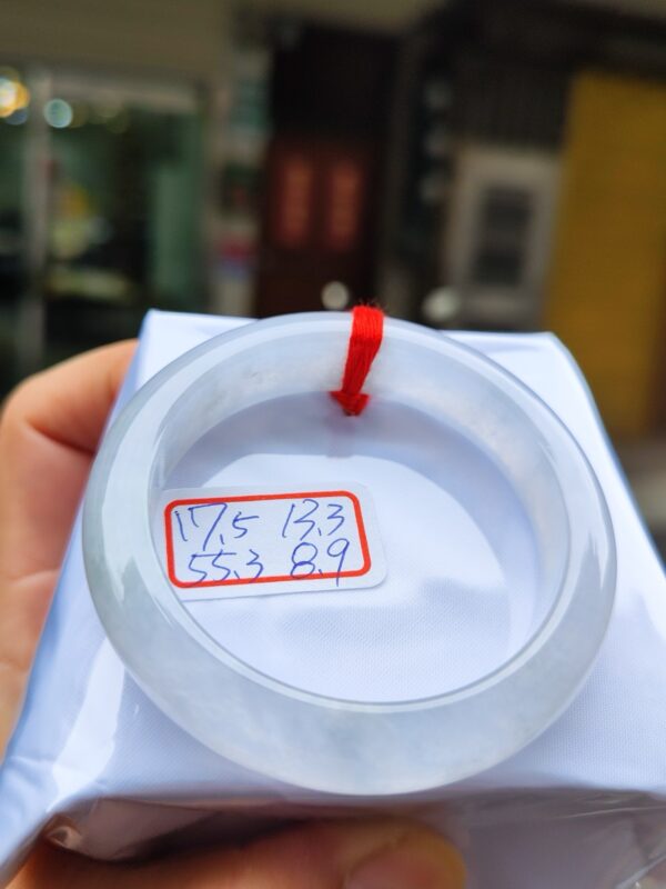 天然緬甸玉A貨 (( 玻璃種))白月光正圈超厚庄手鐲