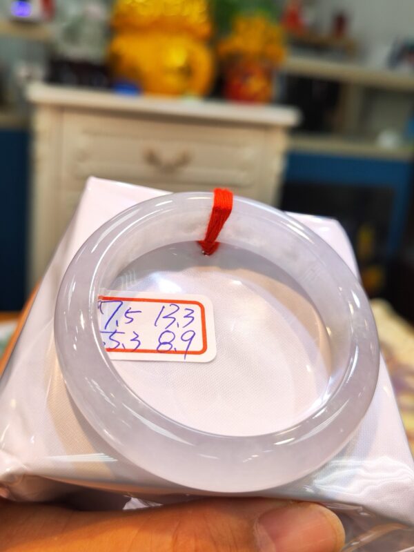 天然緬甸玉A貨 (( 玻璃種))白月光正圈超厚庄手鐲