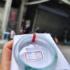 天然緬甸玉A貨 放光玻璃種飄花厚庄正圈手鐲