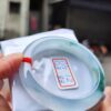 天然緬甸玉A貨 放光玻璃種飄花厚庄正圈手鐲