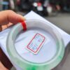 天然緬甸玉A貨 冰種淡紫春彩正圈圓骨手鐲