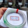 天然緬甸玉A貨 冰種淡紫春彩正圈圓骨手鐲