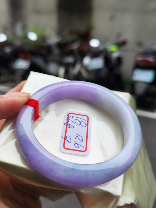 天然緬甸玉A貨 濃豔紫羅蘭正圈厚庄手鐲