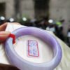 天然緬甸玉A貨 濃豔紫羅蘭正圈厚庄手鐲