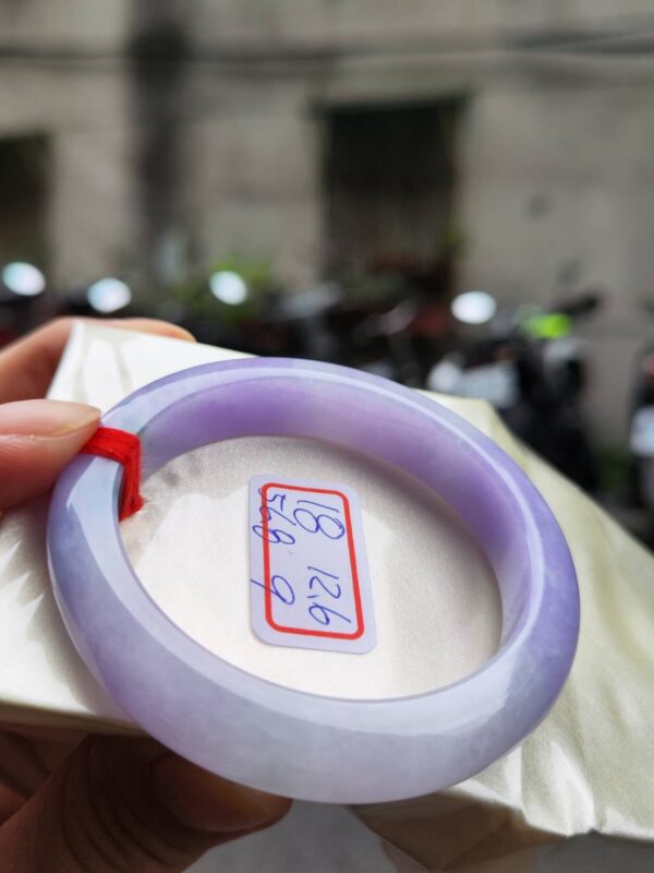 天然緬甸玉A貨 濃豔紫羅蘭正圈厚庄手鐲