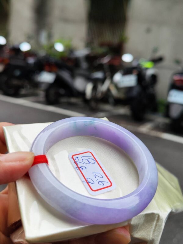 天然緬甸玉A貨 濃豔紫羅蘭正圈厚庄手鐲