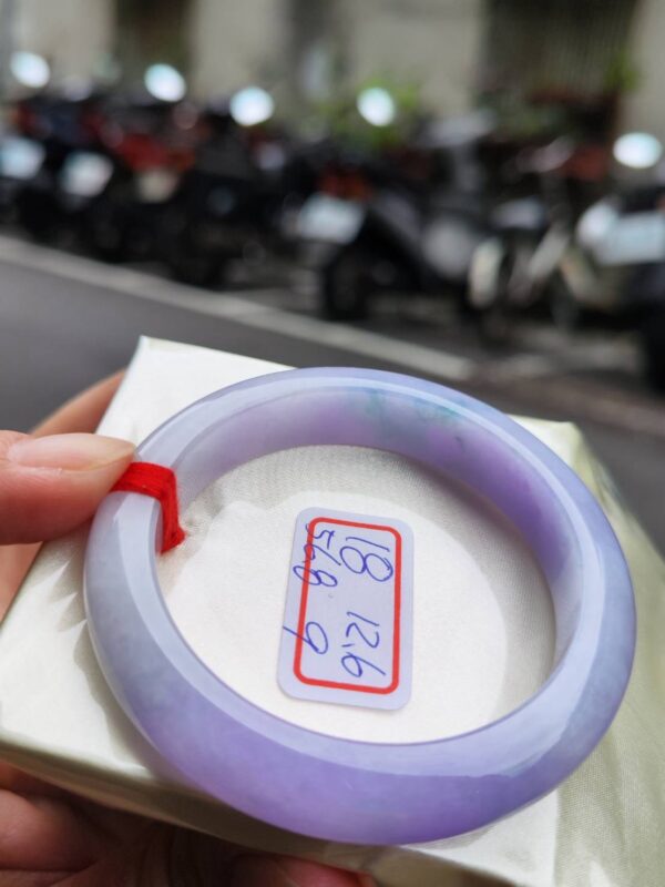 天然緬甸玉A貨 濃豔紫羅蘭正圈厚庄手鐲