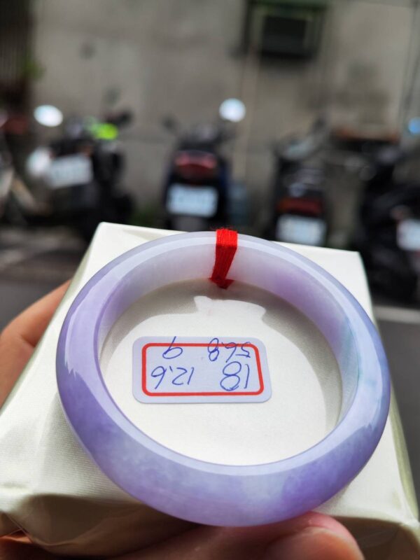 天然緬甸玉A貨 濃豔紫羅蘭正圈厚庄手鐲