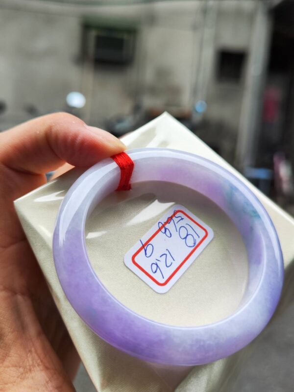 天然緬甸玉A貨 濃豔紫羅蘭正圈厚庄手鐲