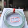 天然緬甸玉A貨 放光玻璃種飄花厚庄正圈手鐲