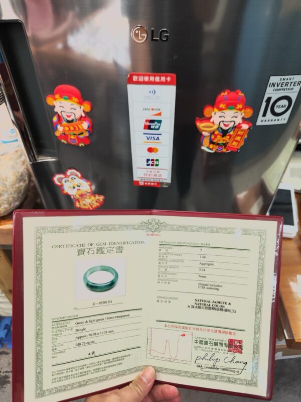 天然緬甸玉A貨 冰種飄陽綠厚庄正圈手鐲