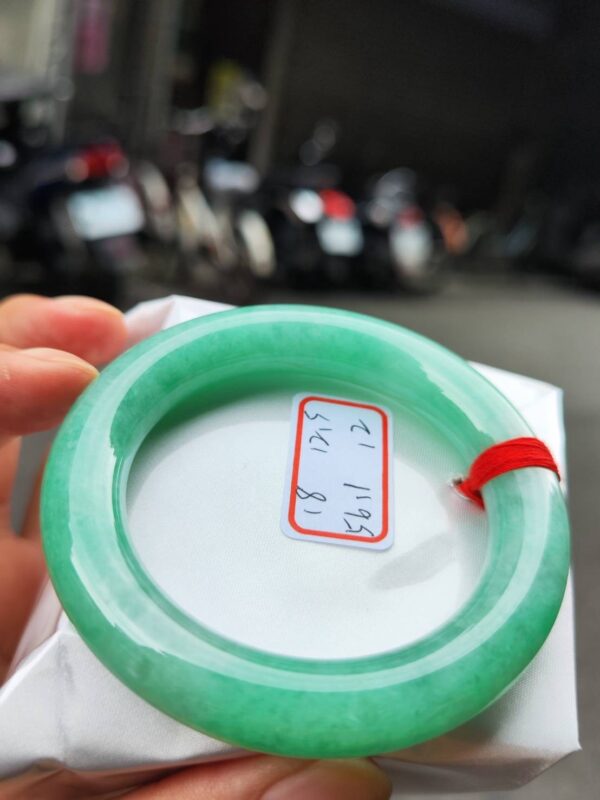 💚 天然緬甸A貨｜滿陽綠正圈圓骨胖胖鐲