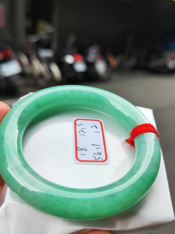 💚 天然緬甸A貨｜滿陽綠正圈圓骨胖胖鐲