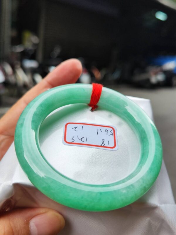 💚 天然緬甸A貨｜滿陽綠正圈圓骨胖胖鐲