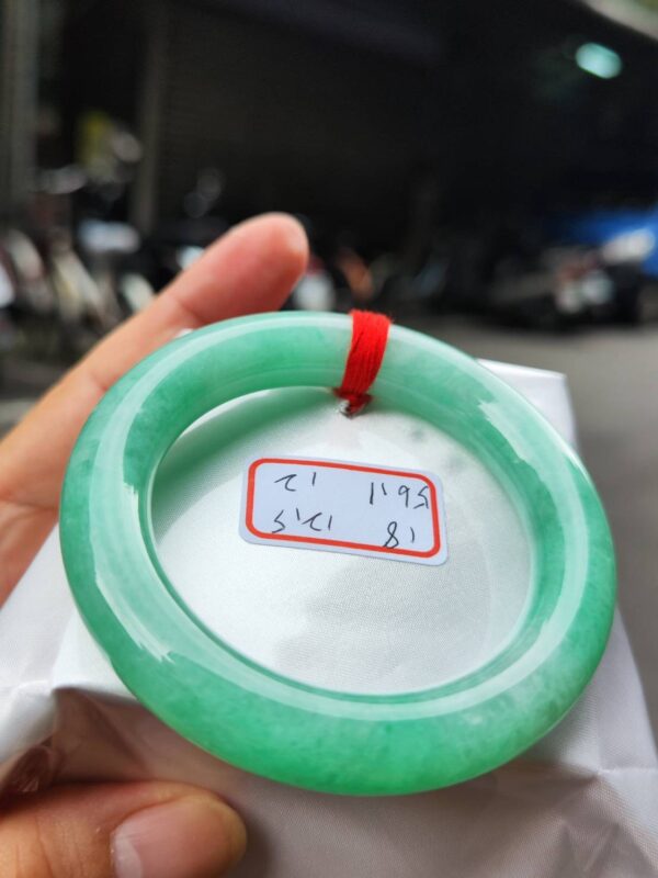 💚 天然緬甸A貨｜滿陽綠正圈圓骨胖胖鐲