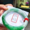 💚 天然緬甸A貨｜冰透飄辣陽綠正圈厚庄手鐲
