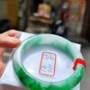 💚 天然緬甸A貨｜冰透飄辣陽綠正圈厚庄手鐲