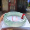 天然緬甸A貨玻璃種飄綠玉鐲｜寬版正圈