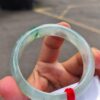 天然緬甸A貨玻璃種飄綠玉鐲｜寬版正圈