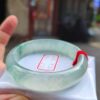 天然緬甸A貨玻璃種飄綠玉鐲｜寬版正圈