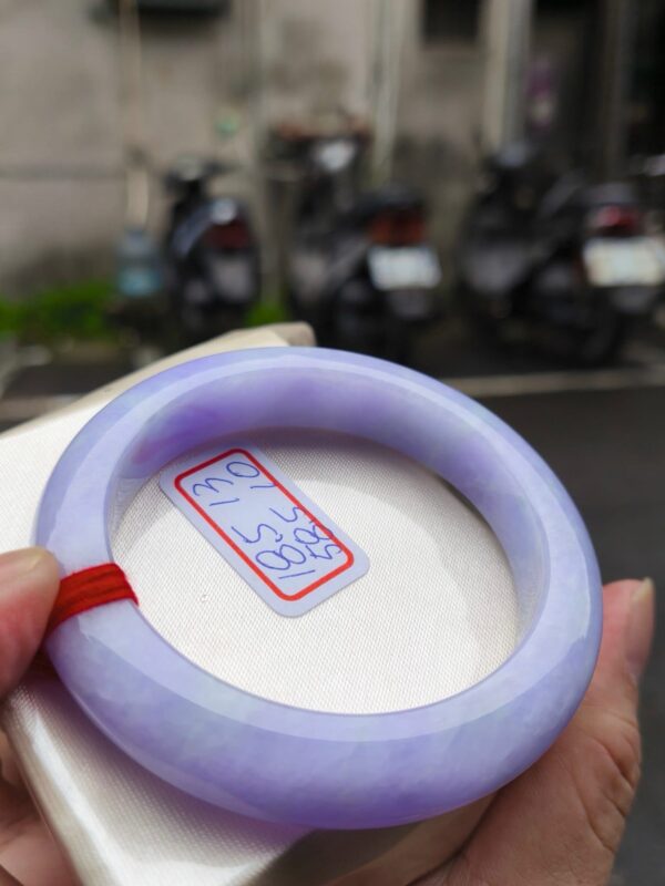 天然緬甸玉A貨｜濃豔紫羅蘭｜正圈超厚庄手鐲
