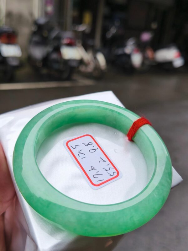 天然緬甸玉A貨｜滿陽綠｜正圈超厚庄手鐲