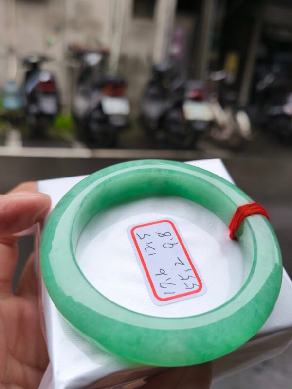 天然緬甸玉A貨｜滿陽綠｜正圈超厚庄手鐲