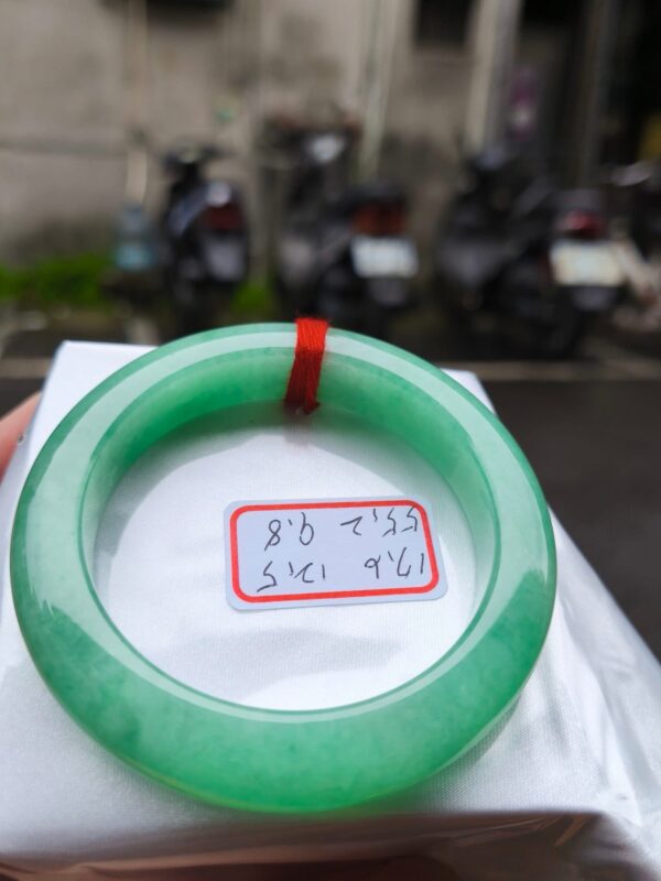 天然緬甸玉A貨｜滿陽綠｜正圈超厚庄手鐲