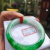 天然緬甸玉A貨｜冰透飄辣陽綠｜正圈厚庄手鐲