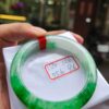 天然緬甸玉A貨｜冰透飄辣陽綠｜正圈厚庄手鐲