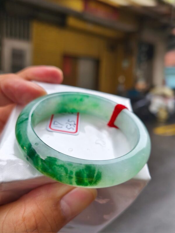天然緬甸玉A貨｜冰種飄陽綠｜正圈厚庄手鐲