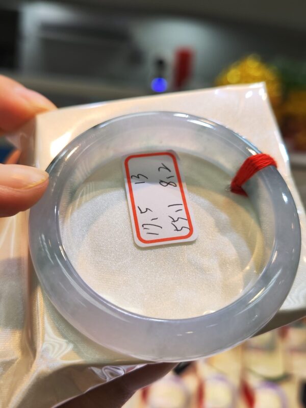 天然緬甸玉A貨｜冰玻種淡紫羅蘭手鐲