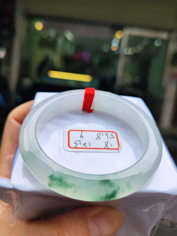 天然緬甸玉A貨 ｜放光玻璃種飄綠花手鐲