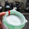 天然緬甸玉A貨《冰種》飄陽綠厚庄手鐲