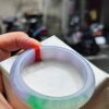 天然緬甸玉A貨《冰種春彩》正圈厚庄手鐲