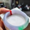 天然緬甸玉A貨《冰種春彩》正圈厚庄手鐲