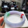 天然緬甸玉A貨《冰種春彩》正圈厚庄手鐲