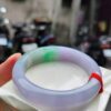 天然緬甸玉A貨《冰種春彩》正圈厚庄手鐲