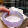 天然緬甸玉 A 貨｜冰種濃豔紫羅蘭春彩正圈寬版手鐲