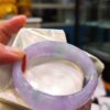 天然緬甸玉 A 貨｜冰種濃豔紫羅蘭春彩正圈寬版手鐲