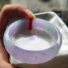 天然緬甸玉 A 貨｜冰種濃豔紫羅蘭春彩正圈寬版手鐲