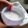 天然緬甸玉 A 貨｜冰種濃豔紫羅蘭春彩正圈寬版手鐲