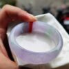 天然緬甸玉 A 貨｜冰種濃豔紫羅蘭春彩正圈寬版手鐲
