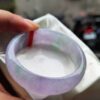 天然緬甸玉 A 貨｜冰種濃豔紫羅蘭春彩正圈寬版手鐲