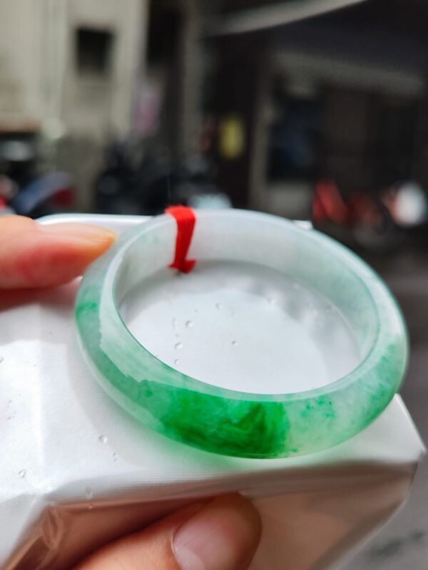 天然緬甸玉 A 貨｜飄陽綠正圈厚庄手鐲