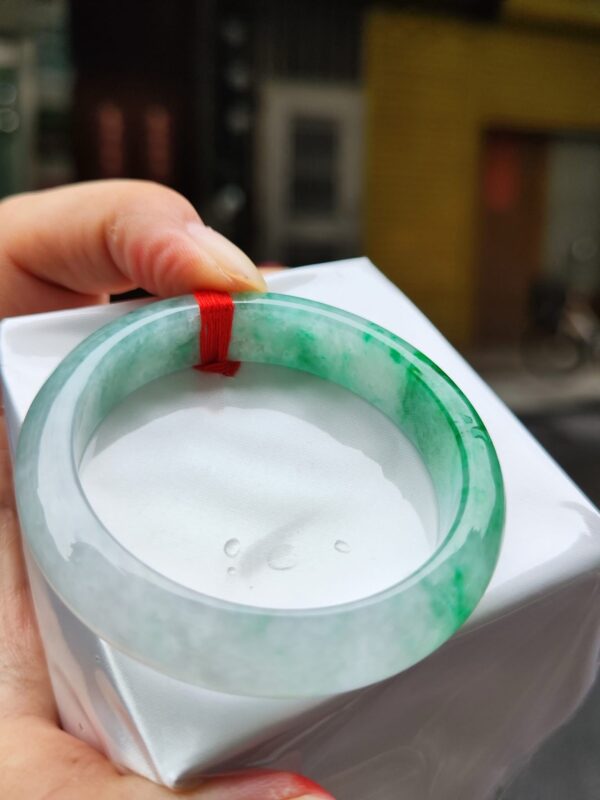 天然緬甸玉 A 貨｜飄陽綠正圈厚庄手鐲