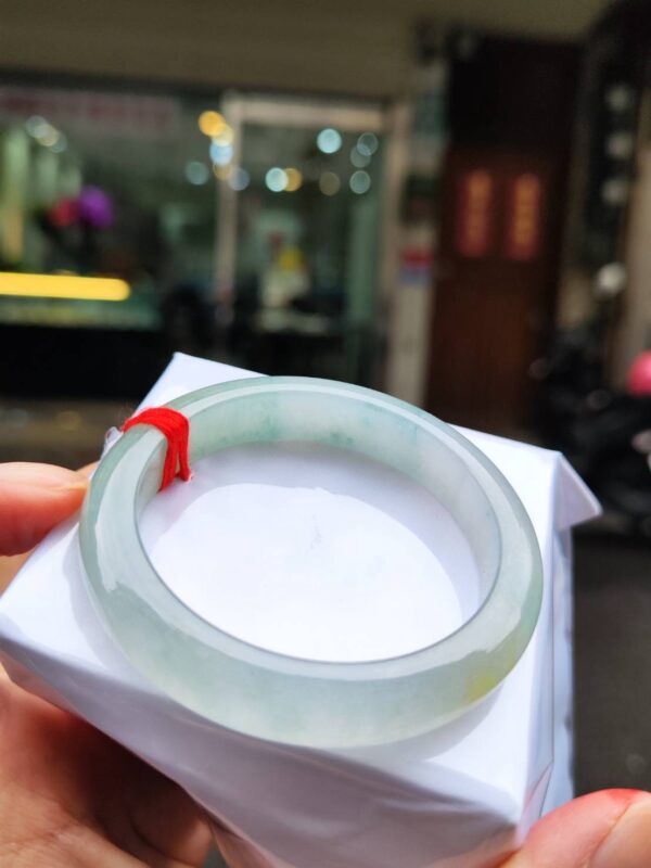 天然緬甸玉A貨 放光玻璃種飄蜜黃正圈厚庄手鐲