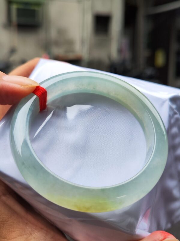 天然緬甸玉A貨｜放光玻璃種 飄蜜黃正圈厚庄手鐲