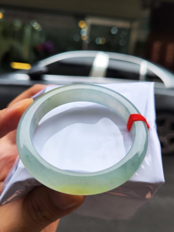 天然緬甸玉A貨｜放光玻璃種 飄蜜黃正圈厚庄手鐲