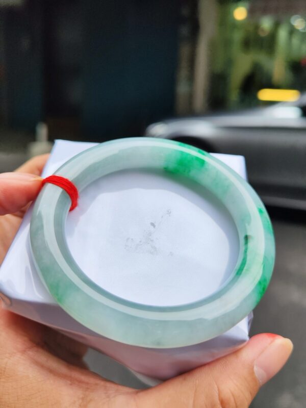 天然緬甸玉A貨｜飄陽綠 正圈圓骨胖胖鐲